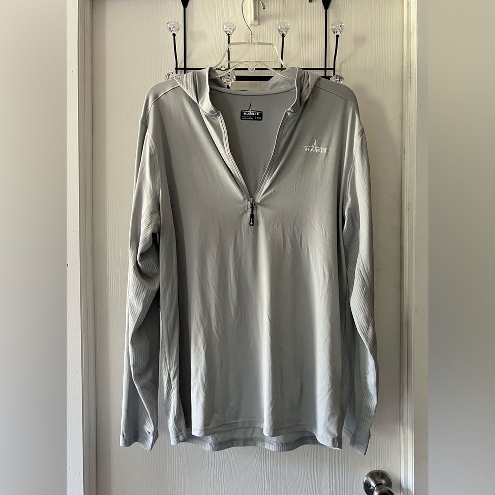 Habit Solar-Factor Performance Men's Gray Long Sleeve Hoodie Shirt